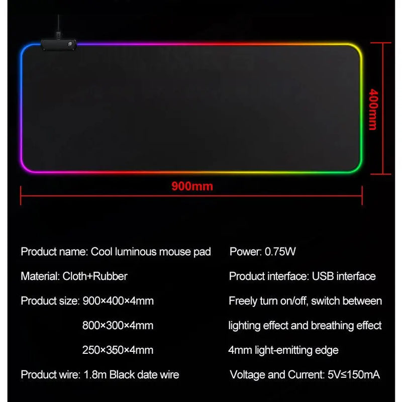 MOUSE PAD GAMER LANÇAMENTO COM LED - IDEAL PARA JOGOS