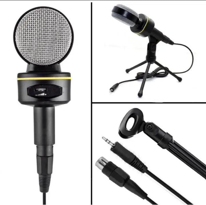 MICROFONE CONDENSADOR OMNIDIRECIONAL PRETO S-930 COM TRIPÉ