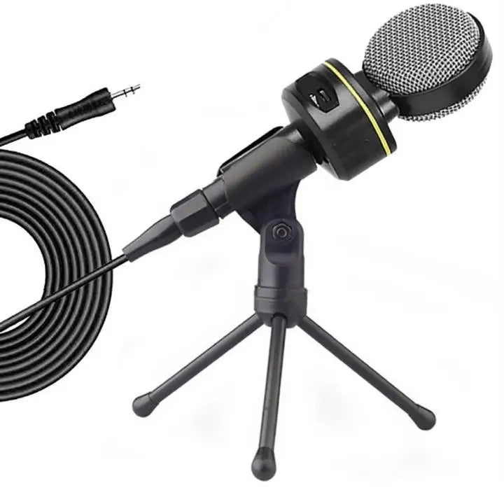 MICROFONE CONDENSADOR OMNIDIRECIONAL PRETO S-930 COM TRIPÉ