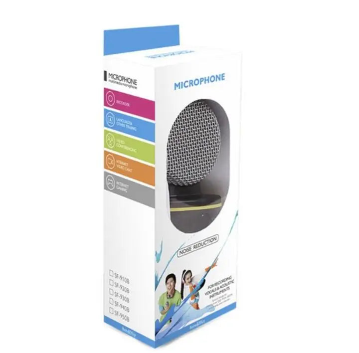 MICROFONE CONDENSADOR OMNIDIRECIONAL PRETO S-930 COM TRIPÉ