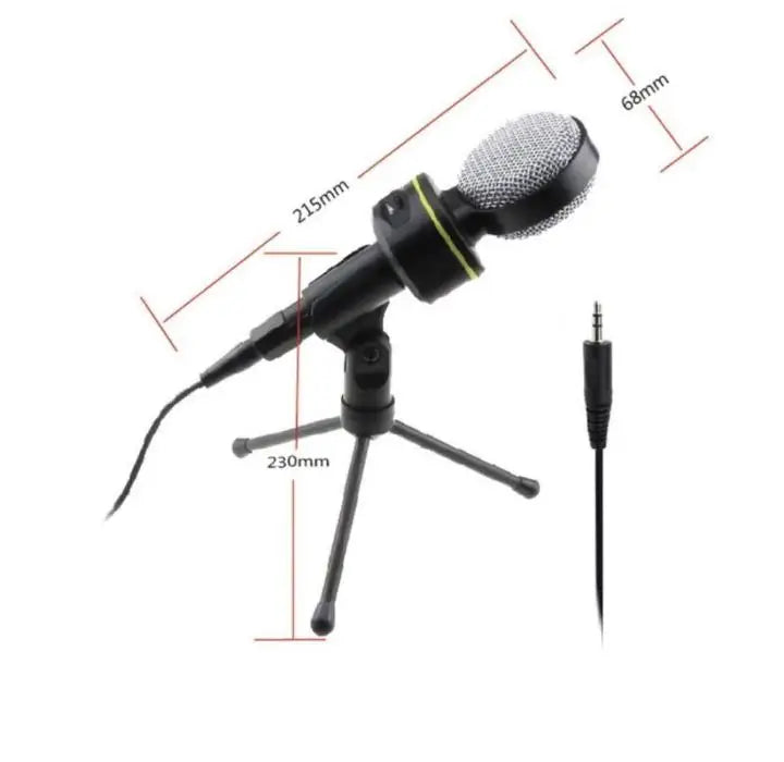 MICROFONE CONDENSADOR OMNIDIRECIONAL PRETO S-930 COM TRIPÉ